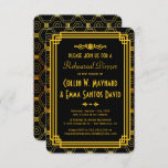 Art Deco Black And Gold Rehearsal Dinner Invitation at Zazzle