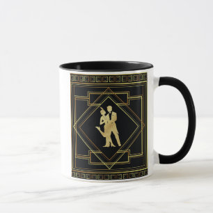 Art Deco black and gold roaring twenties flapper Mug