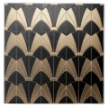 Art Deco Black and Gold Scallop Pattern Ceramic Tile | Zazzle