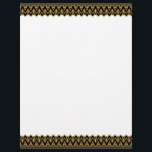 Art Deco Black and Gold Scalloped Borders Letterhead<br><div class="desc">An art deco design in black and gold with scalloped edges creates an elegant border at the top and bottom of this letterhead stationery.  Vintage-looking,  very sharp,  and could be used for business stationery,  as well as personal.</div>