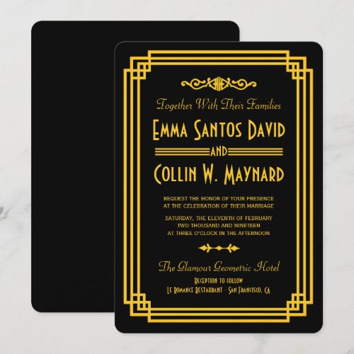 Art Deco Wedding Invitations