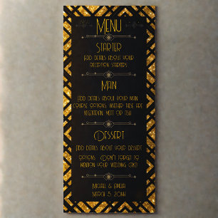 Art Deco Black and Gold Wedding Menu