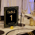 Art Deco Black and Gold Wedding Table Number Sign<br><div class="desc">Elevate your reception décor with this Art Deco Black and Gold Wedding Table Number Sign, showcasing a vintage geometric pattern and elegant design. Ideal for guiding guests to their tables while adding a classic, sophisticated touch to your wedding. Feel free to reach out if you need any assistance in customizing...</div>