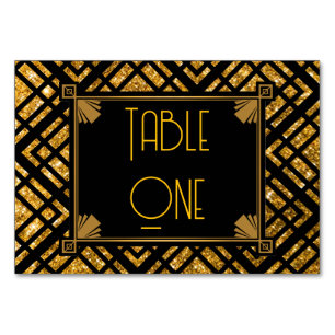 Art Deco Black and Gold Wedding Table Numbers