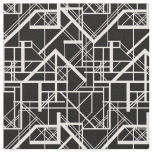 Art Deco Black and White Fabric
