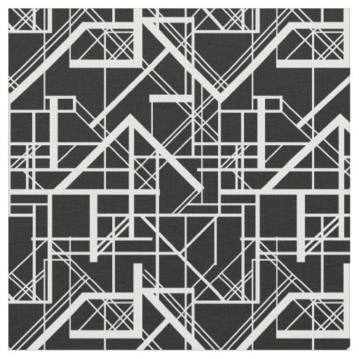 Art Deco Black and White Fabric