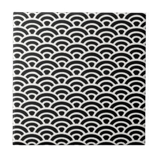 Art Deco Black and White Pattern Tile