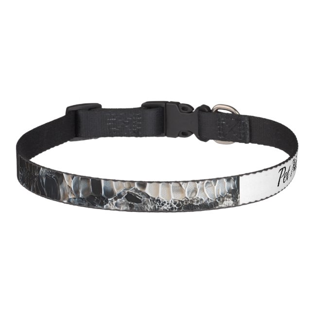 Art Deco Black and White Pet Collor Collar (Front)
