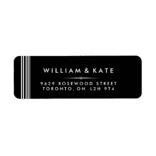 Art deco Black and white Return Address Labels