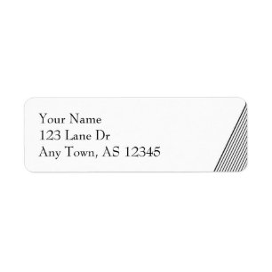 Art Deco Black and White Stripe Label