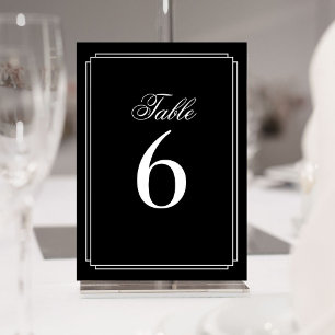 Art Deco Black And White Table Number