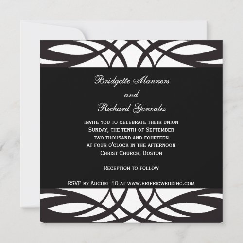 Art Deco Black and White Wedding Invitations