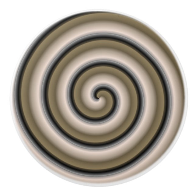 Art Deco Black Bronze Swirls Ceramic Knob (Front)