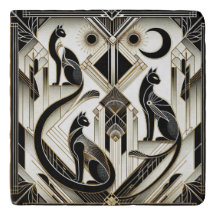 Art Deco Black Cats