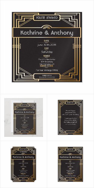 Art Deco Black Gatsby Wedding