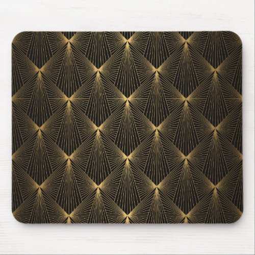 Art deco black gold chic elegant pattern clas mouse pad