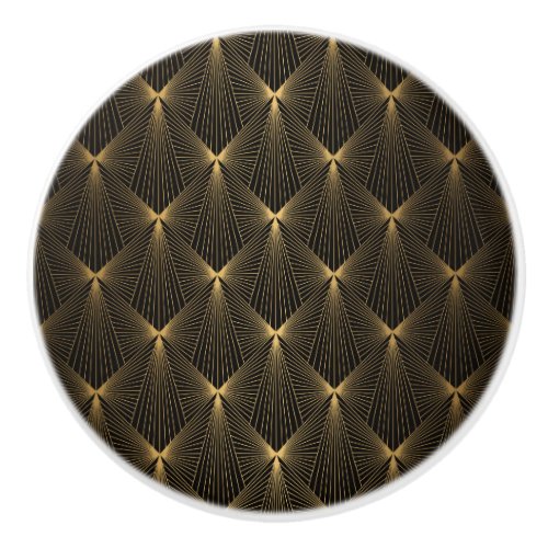 Art decoblack goldchicelegantpatternclassytr ceramic knob