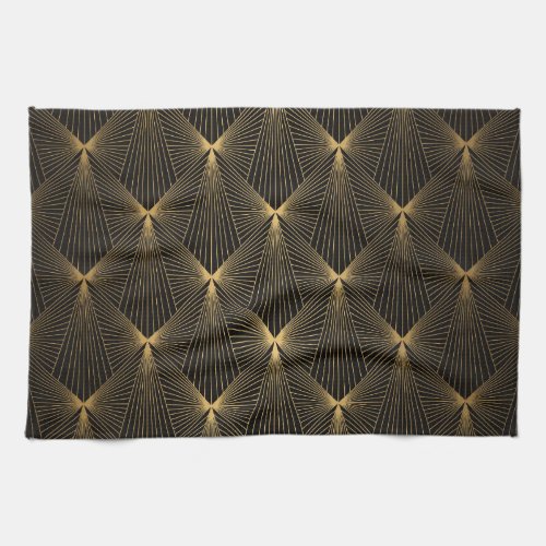 Art decoblack goldchicelegantpatternclassytr kitchen towel