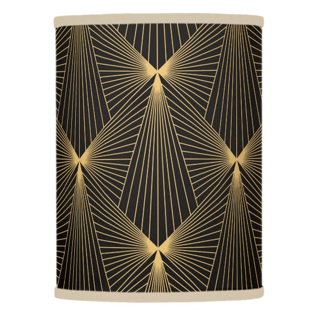 Art deco,black gold,chic,elegant,pattern,classy,tr lamp shade (Front)