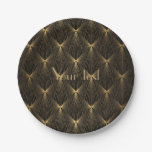 Art deco,black gold,chic,elegant,pattern,classy,tr paper plates