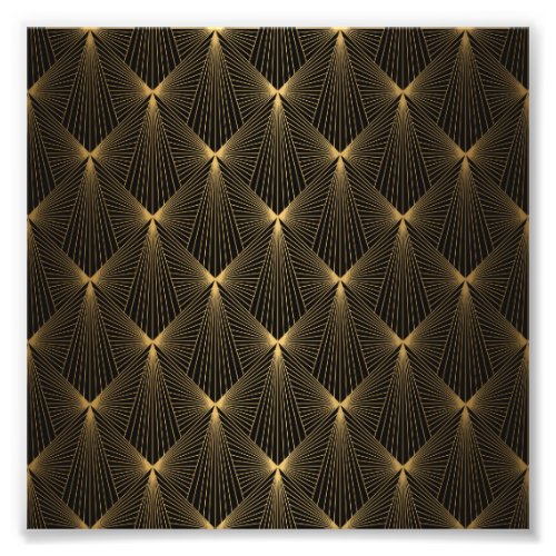 Art decoblack goldchicelegantpatternclassytr photo print