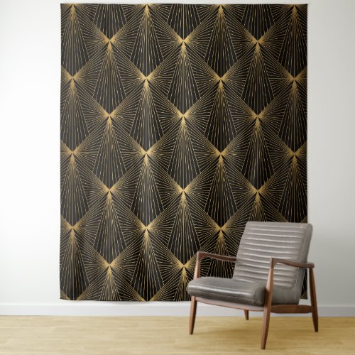 Art decoblack goldchicelegantpatternclassytr tapestry