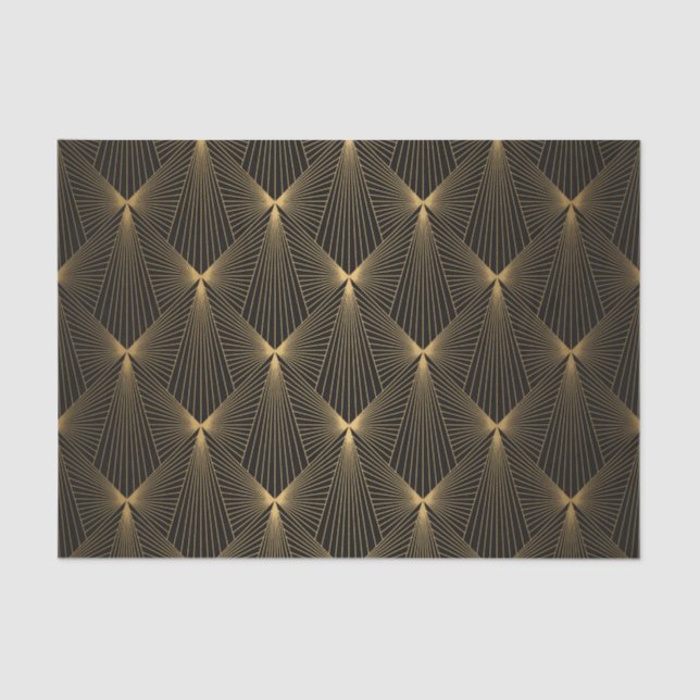 Art deco,black gold,chic,elegant,pattern,classy,tr tissue paper (Front)