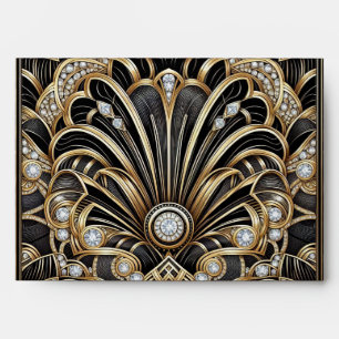 Art Deco Black & Gold Diamond Envelopes