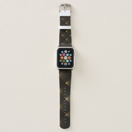 Art Deco Black Gold Elegance Apple Watch Band