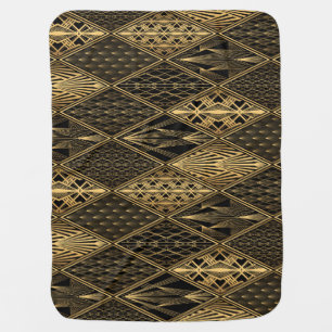 Art Deco Black Gold Elegance Baby Blanket
