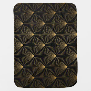Art Deco: Black Gold Elegance. Baby Blanket