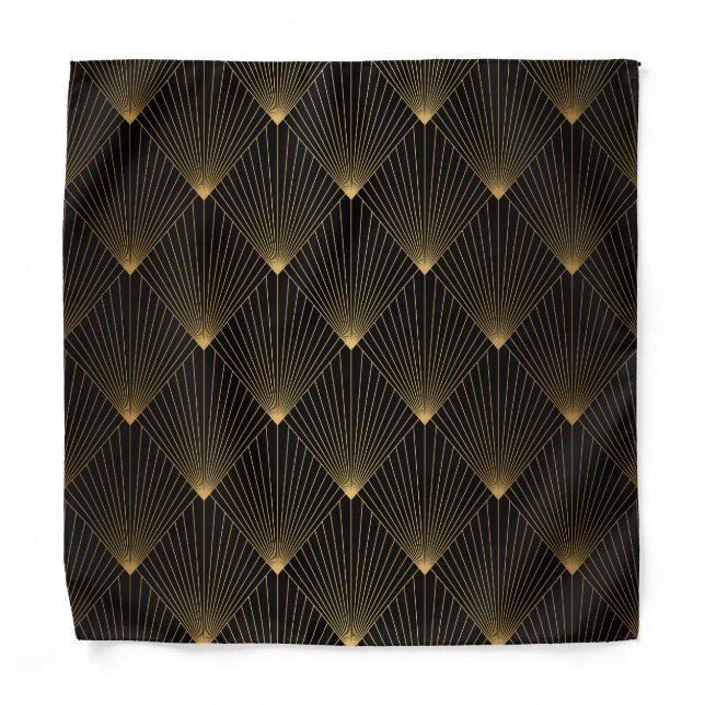 Art Deco: Black Gold Elegance. Bandana (Front)