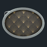 Art Deco: Black Gold Elegance. Belt Buckle<br><div class="desc">Art Deco Pattern. Seamless black and gold background. Metallic shells or scales lace ornament. Minimalistic geometric design. Vintage lines. 1920-30s motifs. Luxury vintage illustration Rediscover Art Deco opulence with black and gold motifs in seamless decor. Art Deco lines unfold, timeless patterns of gold. twenties, roaring, deco, illustration, background, pattern, texture,...</div>