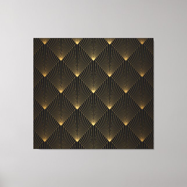 Art Deco: Black Gold Elegance. Canvas Print (Front)