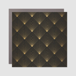 Art Deco: Black Gold Elegance. Car Magnet
