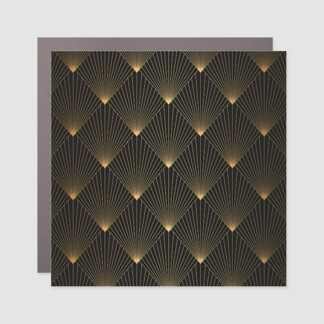 Art Deco: Black Gold Elegance. Car Magnet (Front)
