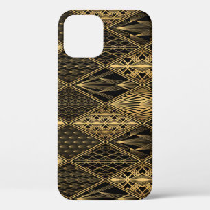 Art Deco Black Gold Elegance iPhone 12 Case