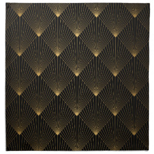 Art Deco: Black Gold Elegance. Cloth Napkin