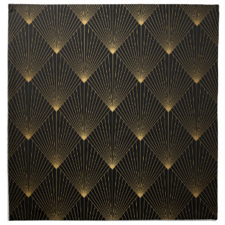 Art Deco: Black Gold Elegance. Cloth Napkin