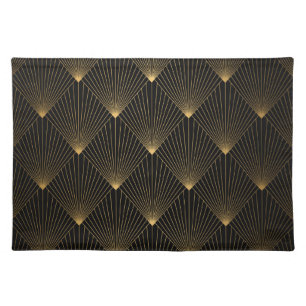 Art Deco: Black Gold Elegance. Cloth Placemat