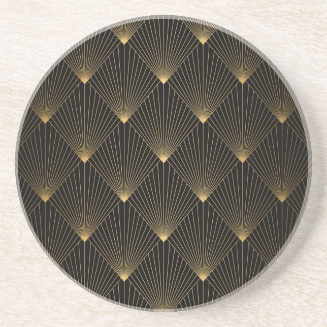 Art Deco: Black Gold Elegance. Coaster (Front)