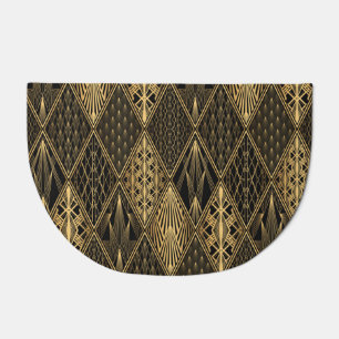 Art Deco Black Gold Elegance Doormat