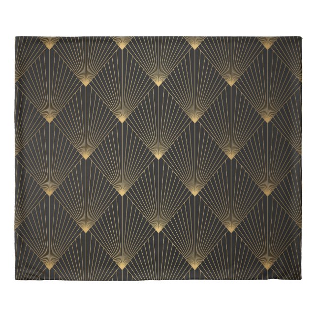 Art Deco: Black Gold Elegance. Duvet Cover (Front)