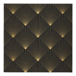 Art Deco: Black Gold Elegance. Faux Canvas Print
