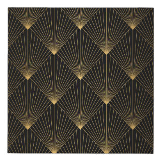 Art Deco: Black Gold Elegance. Faux Canvas Print