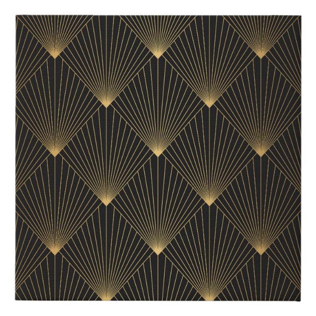 Art Deco: Black Gold Elegance. Faux Canvas Print (Front)