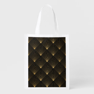 Art Deco: Black Gold Elegance. Grocery Bag
