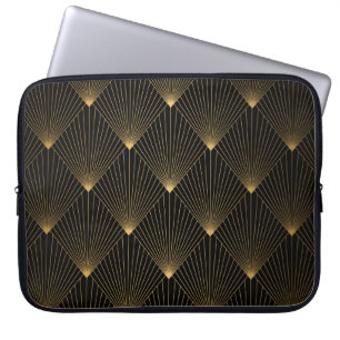 Art Deco: Black Gold Elegance. Laptop Sleeve