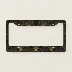 Art Deco: Black Gold Elegance. License Plate Frame