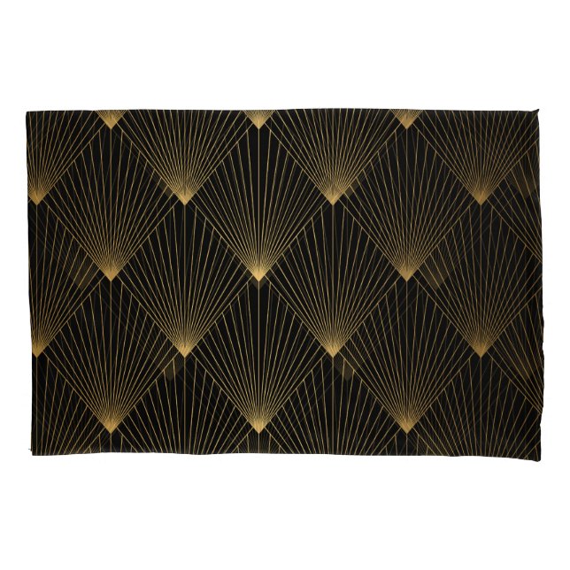 Art Deco: Black Gold Elegance. Pillow Case (Front)